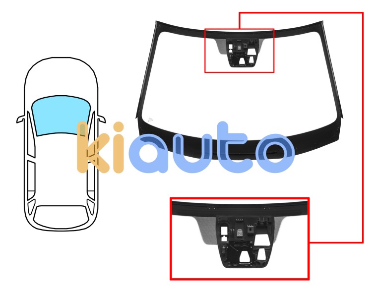Pare-brise mazda cx-5 2012-2015 avant / vert / acoustique / avec base miroir / avec capteur / avec support caméra city stop / avec support caméra assistance au maintien de la voie / joints prémontés Eurocode 5179AGACIMW3V