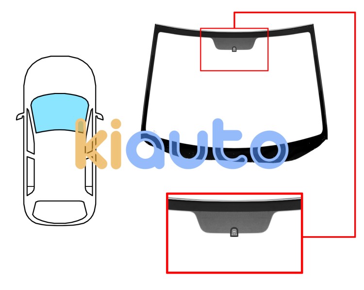 Pare-brise mazda cx-7 2007-2009 avant / vert / avec base miroir / joints prémontés Eurocode 5171AGNW