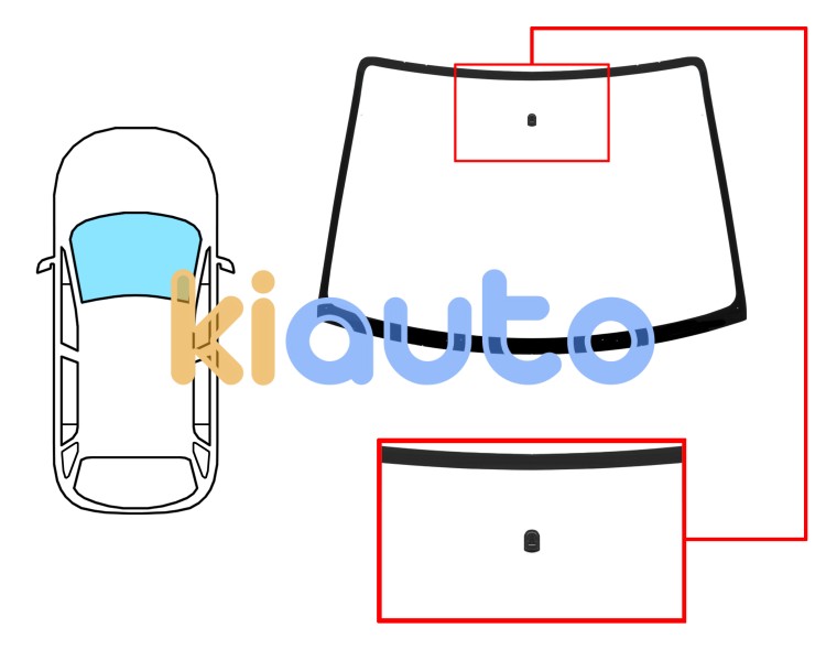Pare-brise mazda premacy 1999-2005 avant / vert / avec base miroir  Eurocode 5159AGN