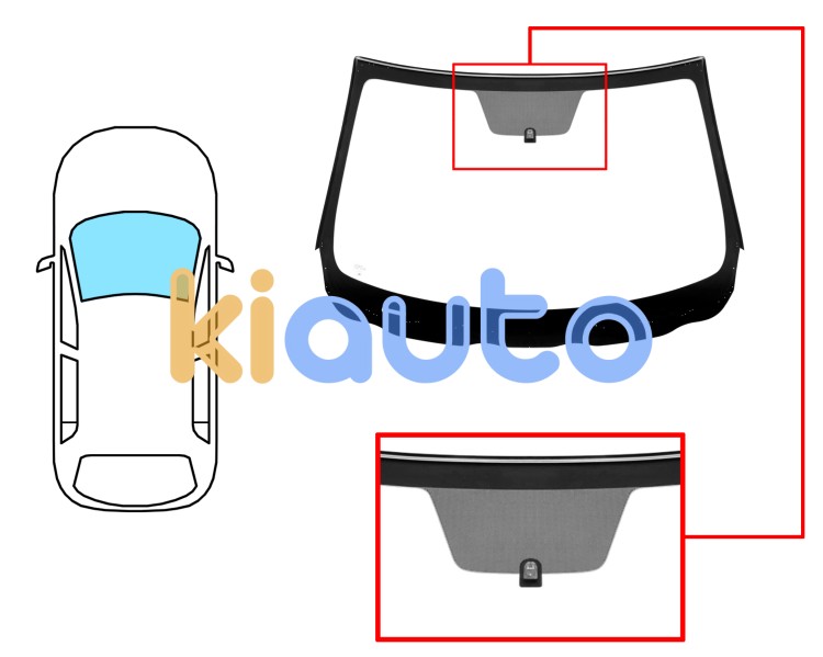 Pare-brise mazda cx-3 2015-2018 avant / vert / acoustique / avec base miroir / joints prémontés Eurocode 5184AGAVW
