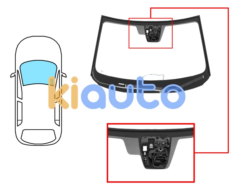Pare-brise mazda cx-5 2017-2022 avant / vert / acoustique / chauffant / avec base miroir / avec capteur / avec support caméra modifié / joints prémontés Eurocode 5187AGACHMVZ1L