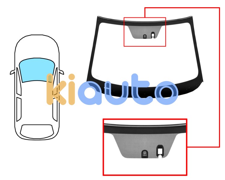 Pare-brise mazda 2 2019-2022 avant / vert / avec base miroir / avec capteur / joints prémontés Eurocode 5183AGNMVW