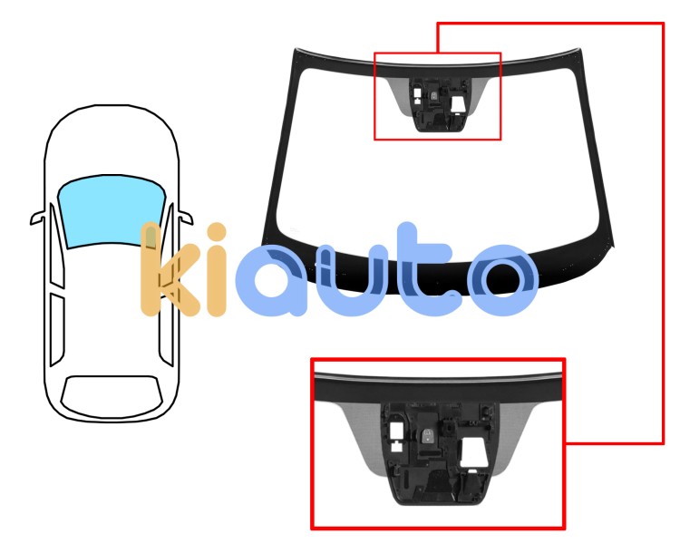 Pare-brise mazda 2 2014-2019 avant / vert / acoustique / avec base miroir / avec capteur / avec support caméra / joints prémontés Eurocode 5183AGACMVW