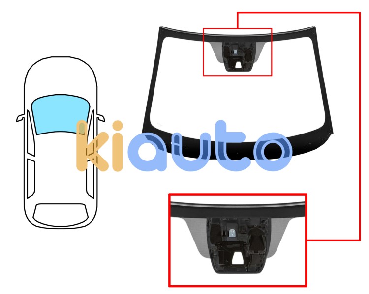 Pare-brise mazda 2 2019-2022 avant / vert / avec base miroir / avec support caméra / joints prémontés Eurocode 5183AGNCVW1L