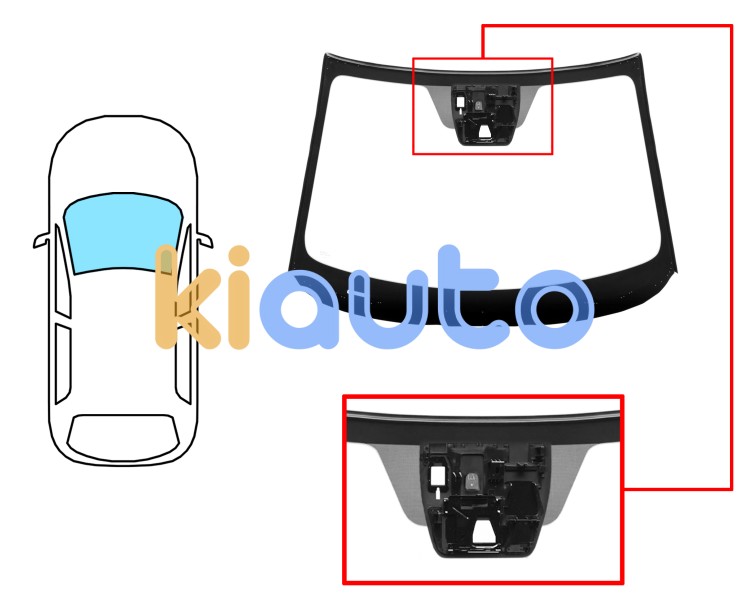 Pare-brise mazda 2 2014-2019 avant / vert / acoustique / avec base miroir / avec capteur / avec support caméra / joints prémontés Eurocode 5183AGACMVW96