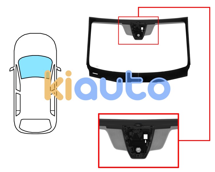 Pare-brise mazda 3 2019-> 4/5 portes / avant / vert / acoustique / avec base miroir / avec capteur / affichage tête haute / joints prémontés Eurocode 5188AGAMUVZ