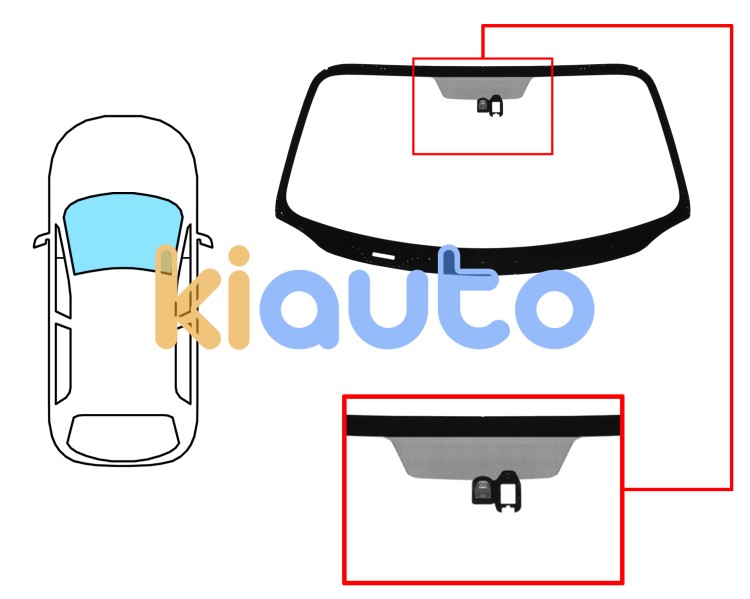 Pare-brise mazda mx5 2015-2018 avant / vert / acoustique / avec base miroir / avec capteur / joints prémontés Eurocode 5185AGAMV