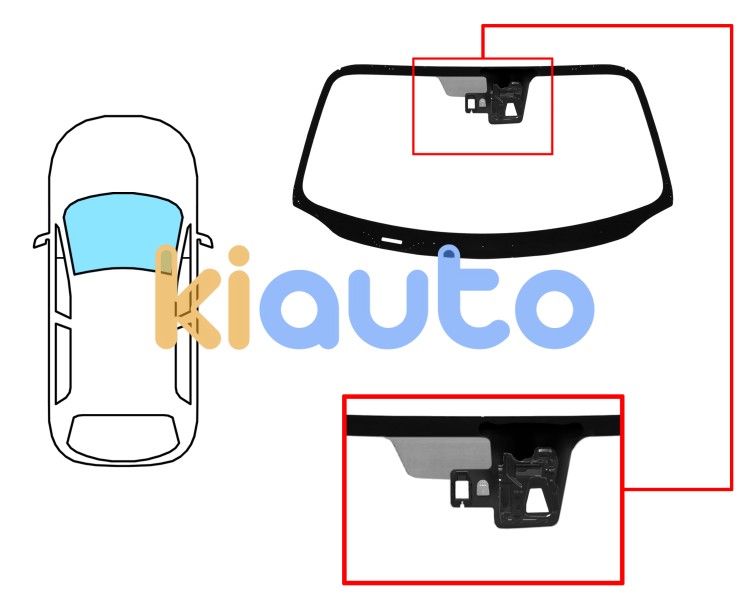 Pare-brise mazda mx5 2015-2018 avant / vert / acoustique / avec base miroir / avec capteur / avec support caméra / joints prémontés Eurocode 5185AGACMV