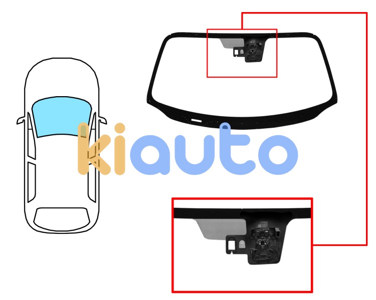 Pare-brise mazda mx5 2015-2018 avant / vert / acoustique / avec base miroir / avec capteur / avec support caméra modifié / joints prémontés Eurocode 5185AGACMV1L