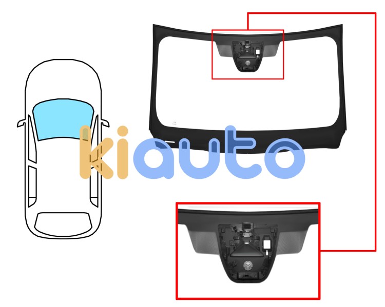 Pare-brise mazda cx-60 2022-> avant / vert / acoustique / avec base miroir / avec capteur / avec support caméra / joints prémontés Eurocode 5192AGACMVZ