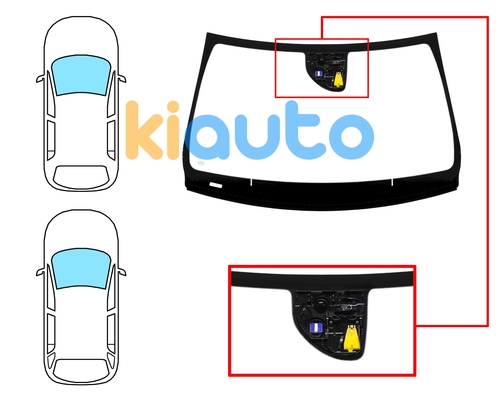  | Pare-brise mercedes clase cla (w117) 2013-2016 4 portes / break / avant / vert / acoustique / avec base miroir / avec capteur / avec support caméra / joints prémontés | Kiauto