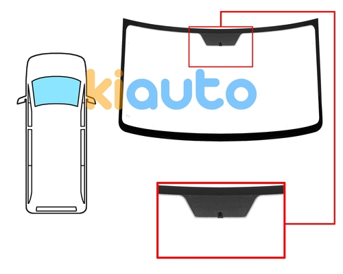  | Pare-brise mercedes sprinter (90_) 1995-2001 cabine haute / avant / clair / avec base miroir  | Kiauto