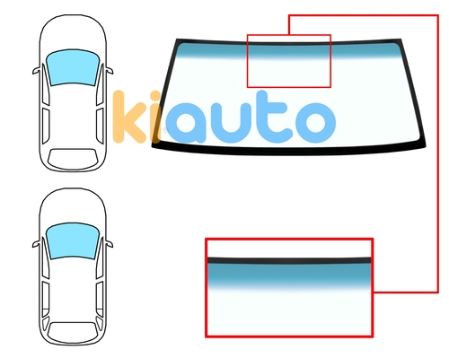  | Pare-brise mitsubishi montero 1991-1997 3/5 portes / avant / vert bande bleue | Kiauto