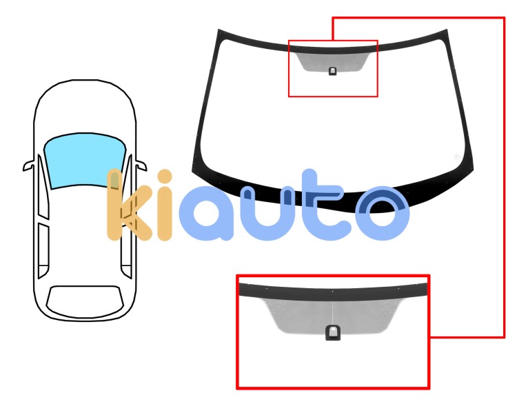 Pare-brise mitsubishi outlander 2010-2012 avant / vert / avec base miroir  Eurocode 5680AGN