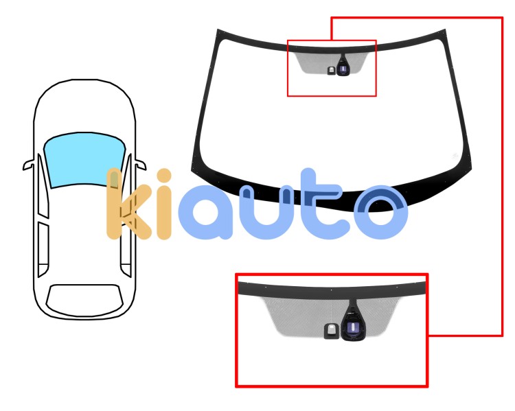 Pare-brise mitsubishi outlander 2006-2010 avant / vert / avec base miroir / avec capteur  Eurocode 5680AGNM1B