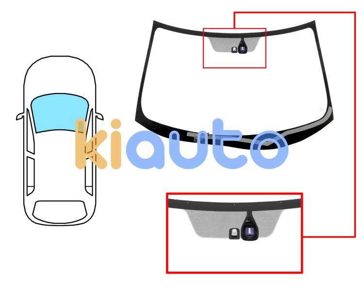 Pare-brise mitsubishi outlander 2010-2012 avant / vert / chauffant / avec base miroir / avec capteur  Eurocode 5680AGNHM1B
