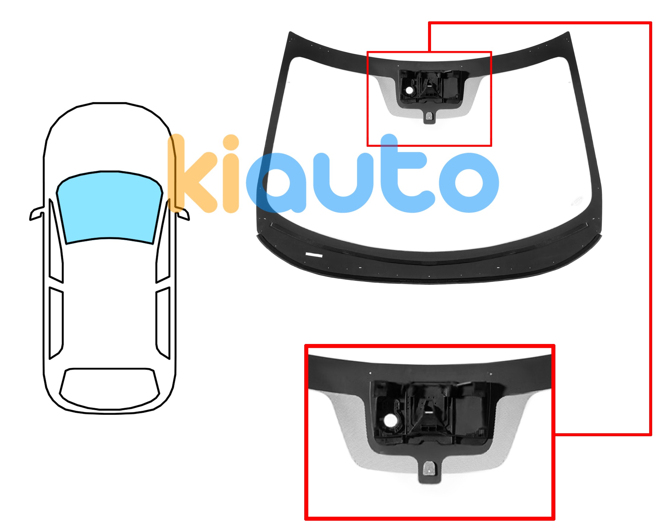Pare-brise nissan juke 2019-> avant / vert / acoustique / avec base miroir / avec capteur / avec support caméra / joints prémontés Eurocode 6102AGACIMVZ