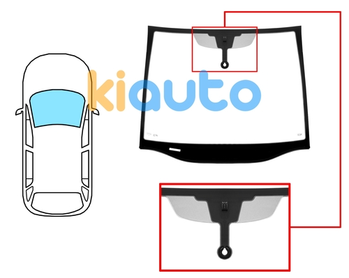  | Pare-brise opel zafira b 2005-2007 avant / vert / avec base miroir / avec capteur / joints prémontés en bas | Kiauto