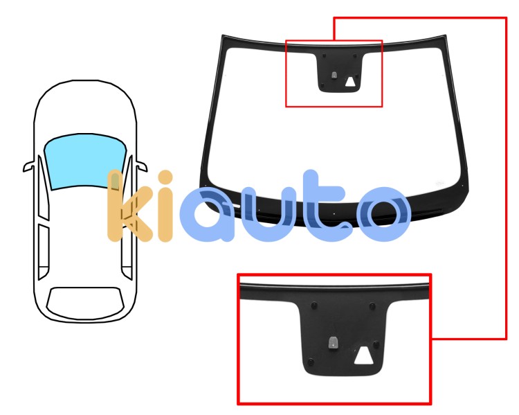 Pare-brise opel karl 2015-2019 avant / vert / avec base miroir / avec support caméra Eurocode 6343AGSCV