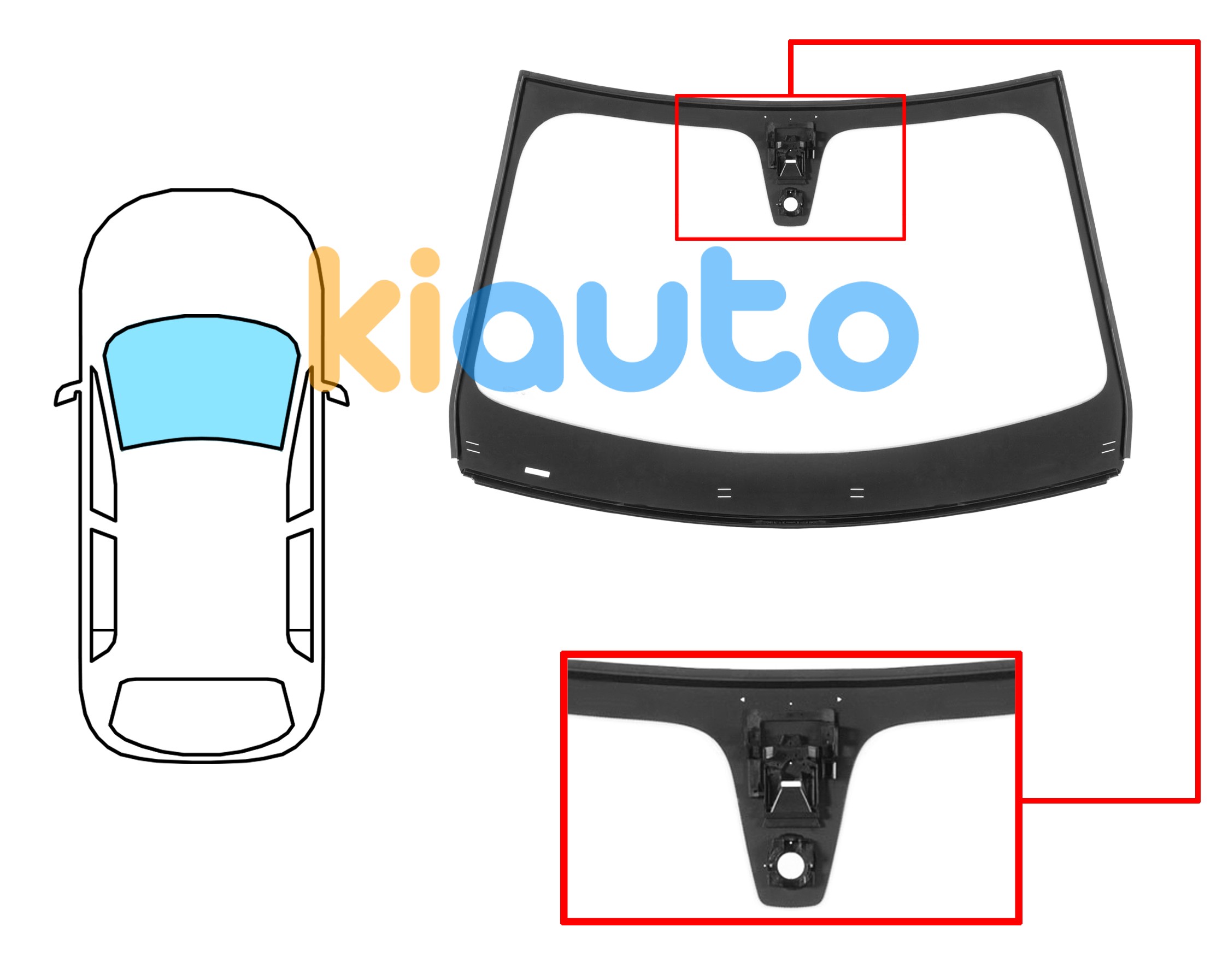 6352AGACIMVZ | Pare-brise OPEL Mokka / Mokka X 2020-2024 Avant Pare-brise opel mokka 2020-2024 avant / vert / acoustique / avec capteur / avec support caméra / joints prémontés Eurocode 6352AGACIMVZ