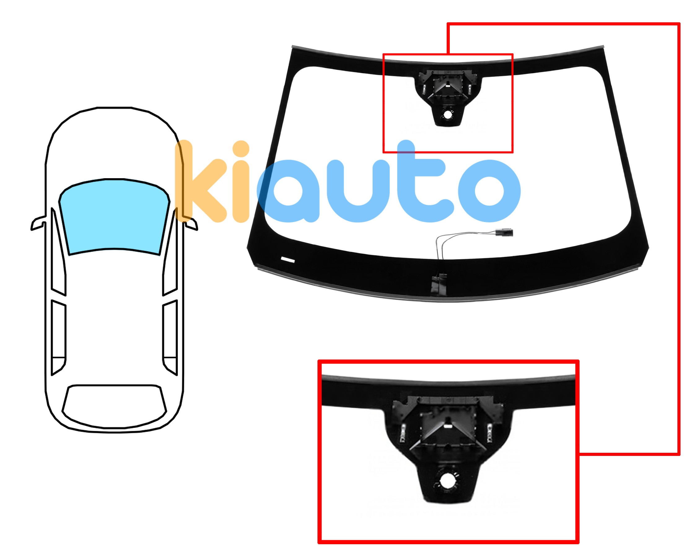 6577AGACHMVZ1L | Pare-brise PEUGEOT 308 2021-2025 Avant Pare-brise peugeot 308 2021-> 5 portes / break / avant / vert / acoustique / avec base miroir / avec support caméra / avec capteur / chauffant / joints prémontés Eurocode 6577AGACHMVZ1L