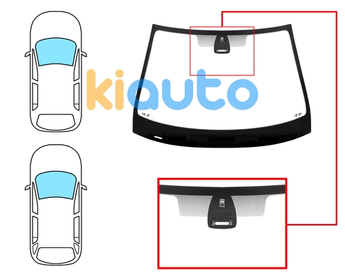  | Pare-brise renault laguna 2001-2005 5 portes / break / avant / vert / avec base miroir / avec capteur | Kiauto