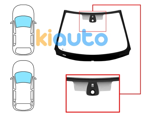  | Pare-brise renault laguna 2007-2011 5 portes / break / avant / vert / acoustique / avec base miroir / avec capteur / joints prémontés | Kiauto