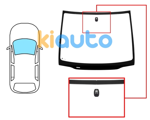  | Pare-brise renault modus 2004-2008 avant / vert / avec base miroir | Kiauto