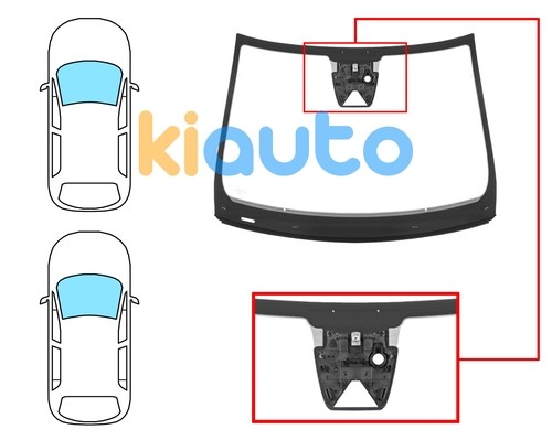  | Pare-brise renault clio 2019-> 5 portes / break / avant / vert / acoustique / avec base miroir / avec capteur / avec support caméra / joints prémontés | Kiauto