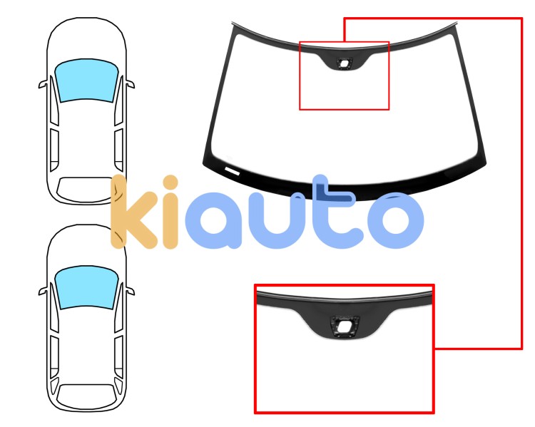 Pare-brise saab 93 2002-2007 4 portes / break / avant / vert / avec capteur / joints prémontés Eurocode 7411AGSMVW6T