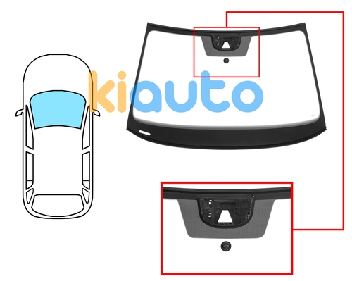  | Pare-brise skoda kamiq 2021-> avant / vert / acoustique / avec base miroir / avec support caméra modifié / joints prémontés  | Kiauto