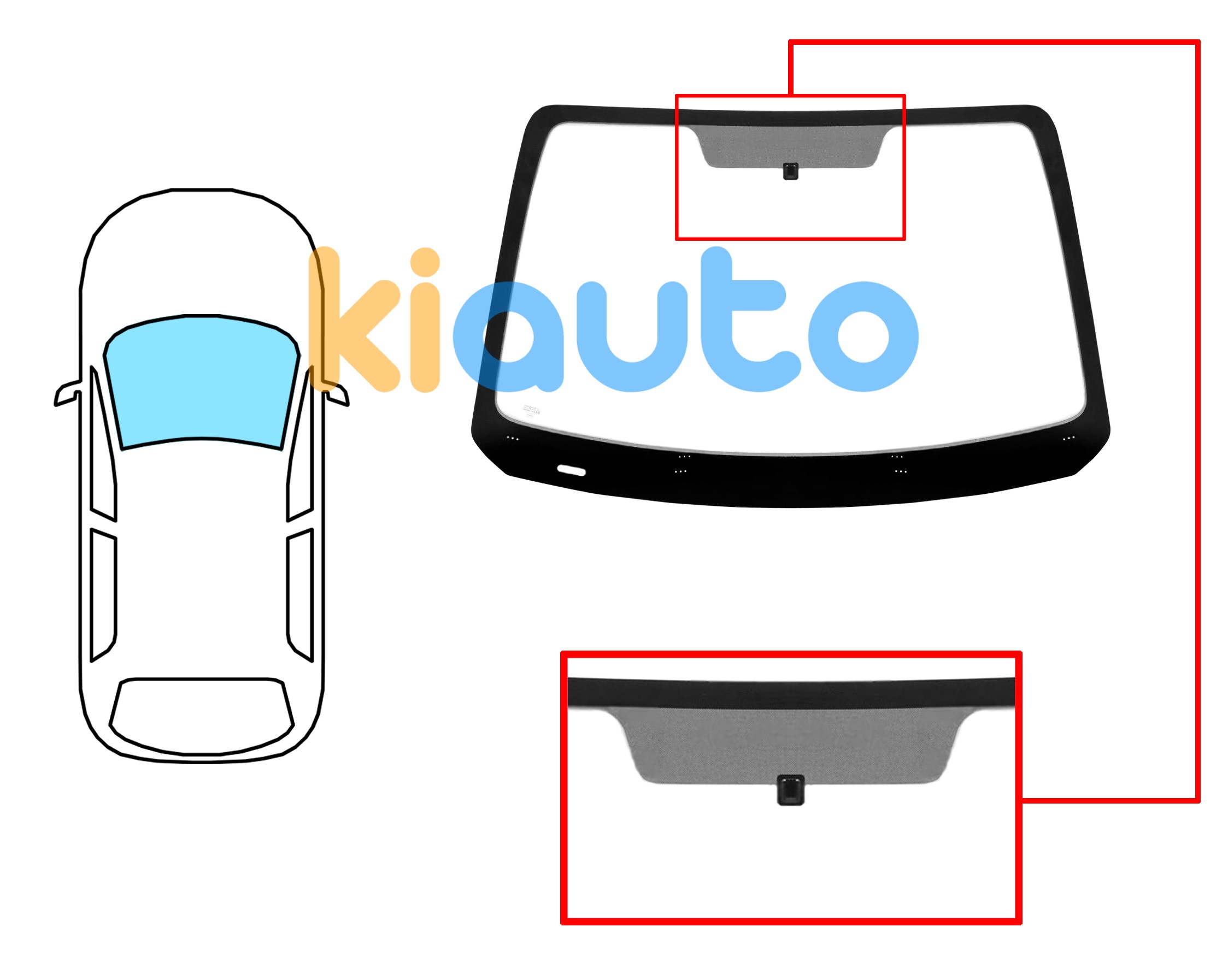 5387AGSV | 5387AGSV | Pare-brise smart fortwo eq 2020-2024 avant / vert / avec base miroir