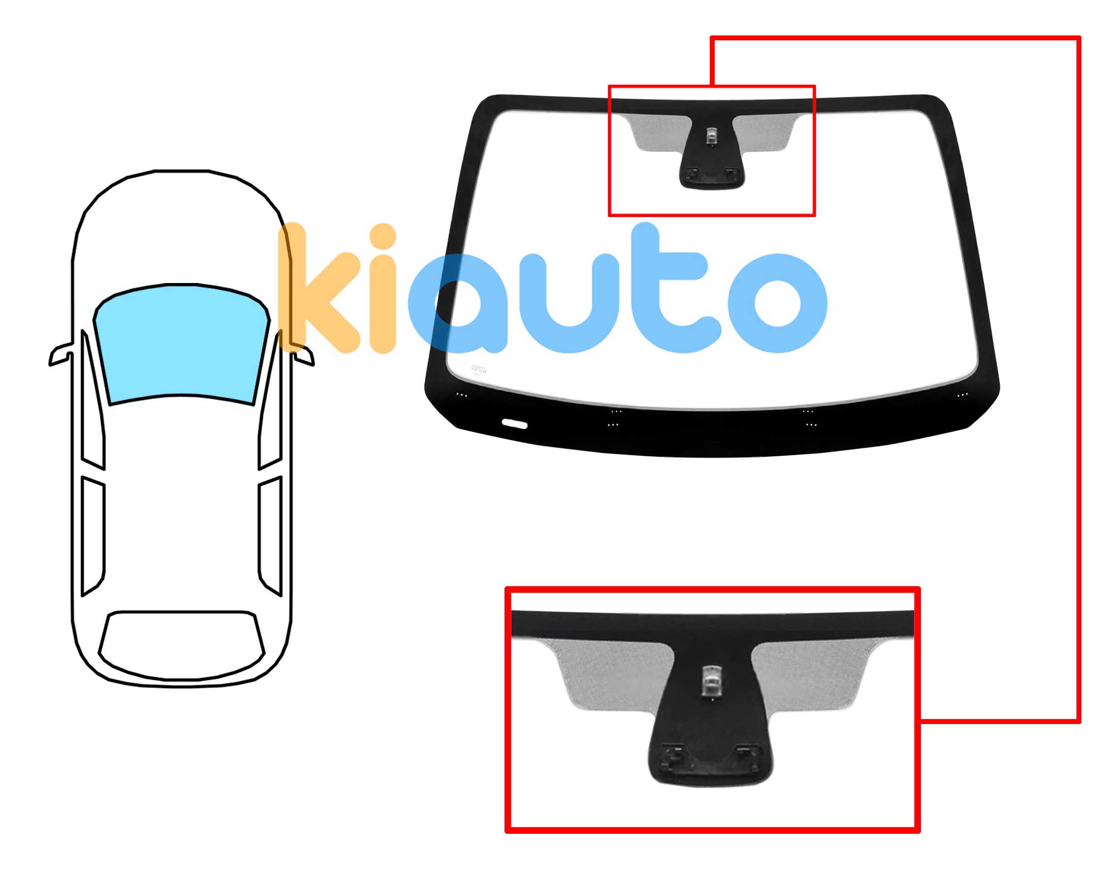 5387AGSCV75 | 5387AGSCV75 | Pare-brise smart fortwo 2014-2020 avant / vert / avec base miroir / avec support caméra