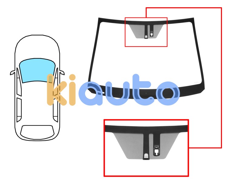Pare-brise suzuki sx4 s-cross 2013-2016 avant / vert / avec base miroir / avec capteur Eurocode 8039AGNMV