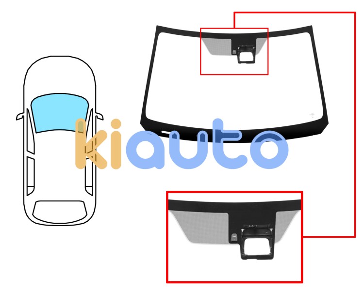 Pare-brise suzuki vitara 2020-2024 avant / vert / acoustique / avec base miroir / avec support caméra Eurocode 8041AGACV
