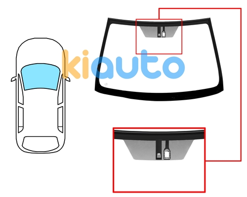  | Pare-brise toyota corolla 2007-2010 4 portes / avant / vert / avec base miroir / avec capteur / joints prémontés | Kiauto