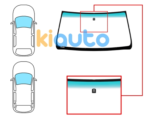  | Pare-brise toyota land cruiser prado fj120 2003-2009 3/5 portes / avant / vert bande verte / avec base miroir / avec fenêtre vin | Kiauto