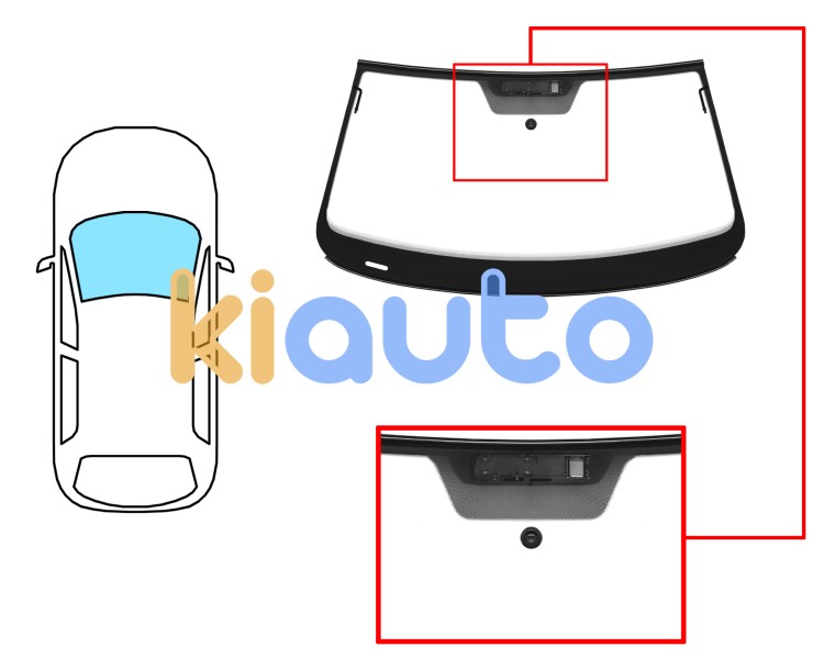 Pare-brise volkswagen beetle 2011-2019 cabriolet / avant / vert / acoustique / avec base miroir / antenne / joints prémontés Eurocode 8617AGAAIVWZ