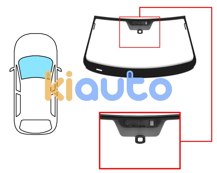 Pare-brise volkswagen beetle 2011-2019 cabriolet / avant / vert / acoustique / avec capteur / antenne / joints prémontés Eurocode 8617AGAAIMVW1F