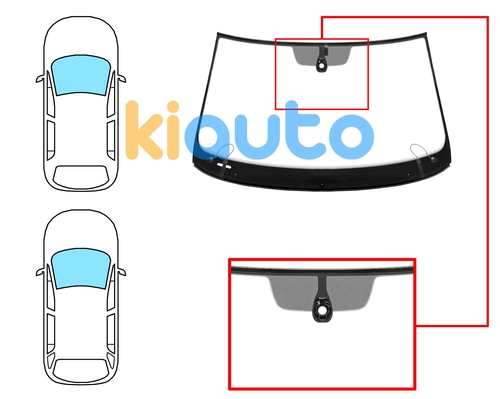 8626AGAHMVZ1D | Pare-brise volkswagen passat 2019-> 4 portes / break / avant / vert / acoustique / verre chauffant / avec base miroir / avec capteur / joints prémontés en haut et en bas | Kiauto