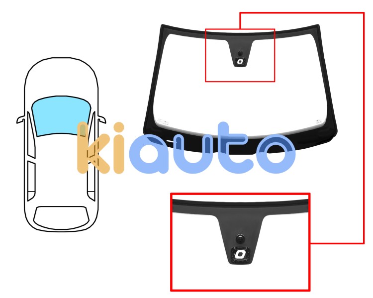 Pare-brise volvo s40 2004-2007 avant / vert / avec base miroir 20cm / avec capteur / joints prémontés Eurocode 8832AGSMVZ2R
