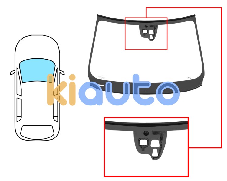 Pare-brise volvo s60 2010-2014 avant / vert / avec base miroir / avec capteur carré / avec support caméra / joints prémontés Eurocode 8841AGNMPVWZ1R