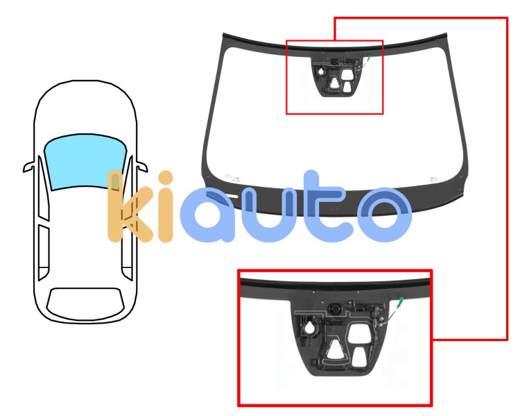 Pare-brise volvo v60 2010-2014 avant / vert / avec base miroir / avec capteur rond / avec support 2 caméras / joints prémontés Eurocode 8841AGNCMPVWZ6X