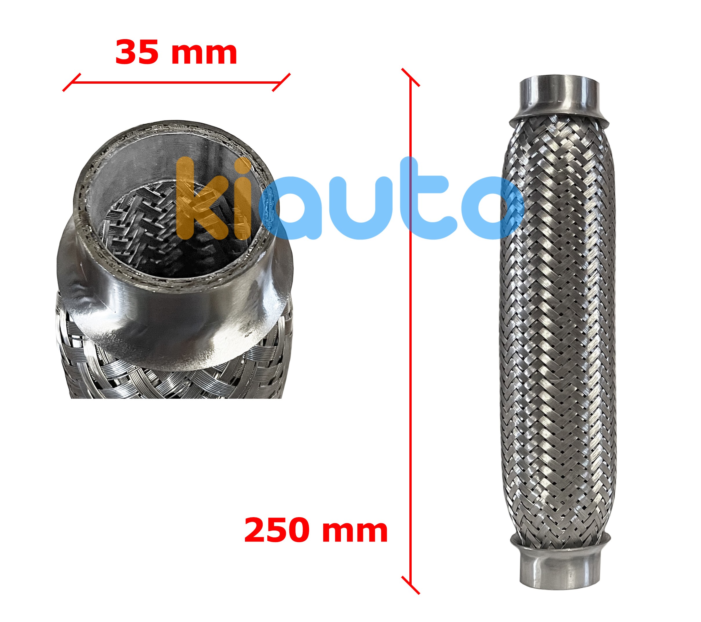 Tuyau fléxible d´échappement 35mm diamètre x 250mm longueur