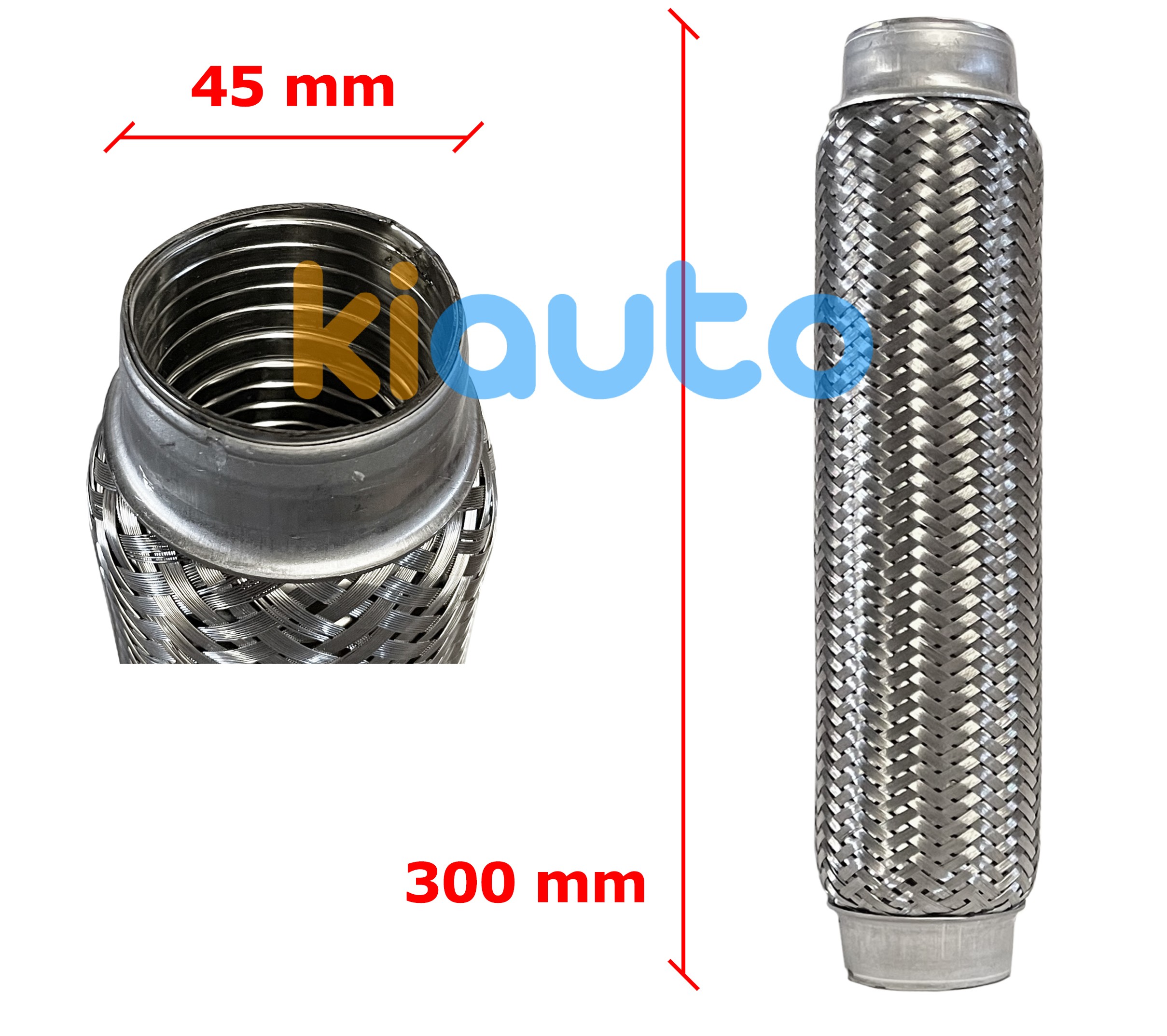 Tuyau fléxible d´échappement 45mm diamètre x 300mm longueur