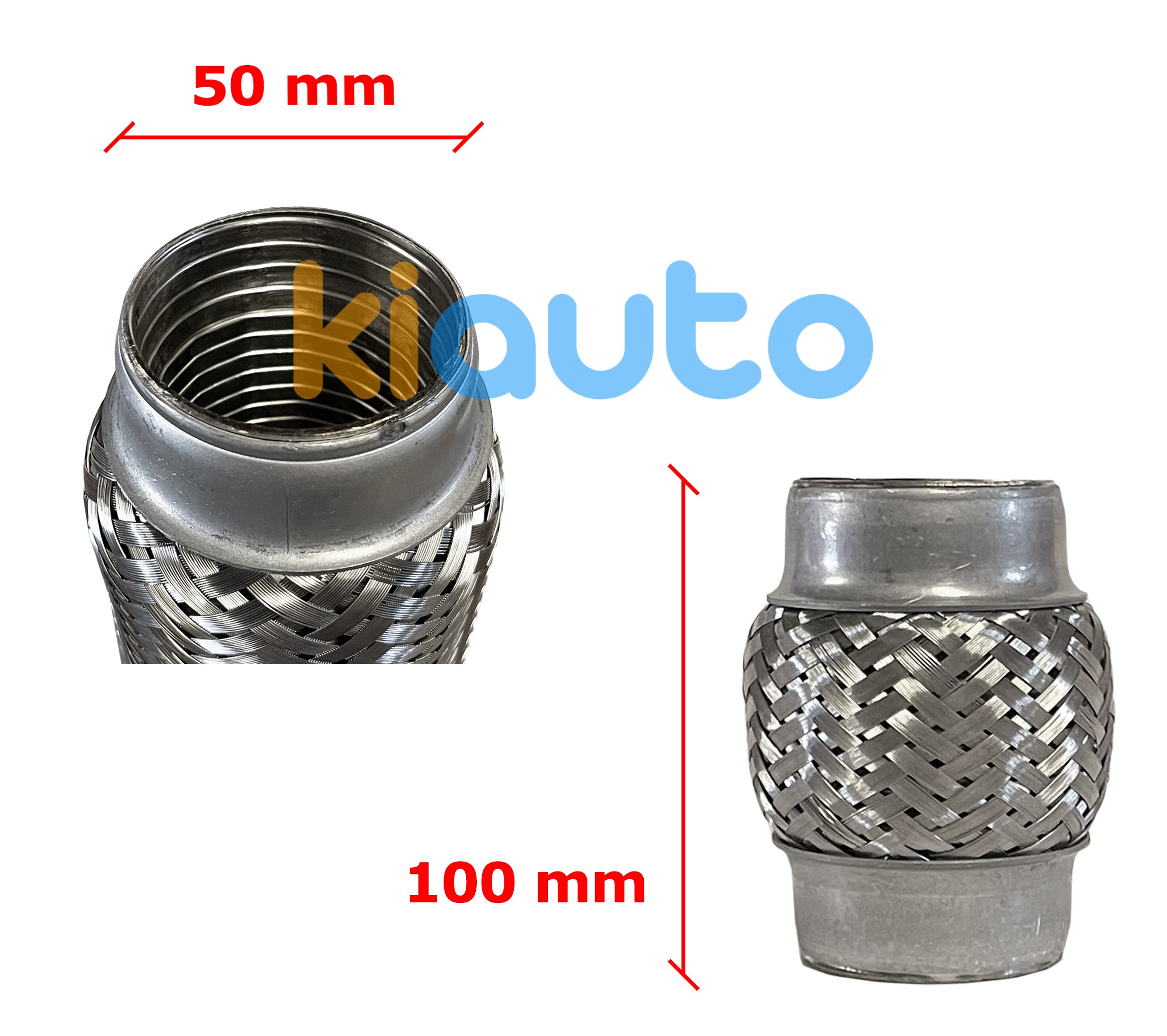 Tuyau fléxible d´échappement 50mm diamètre x 100mm longueur