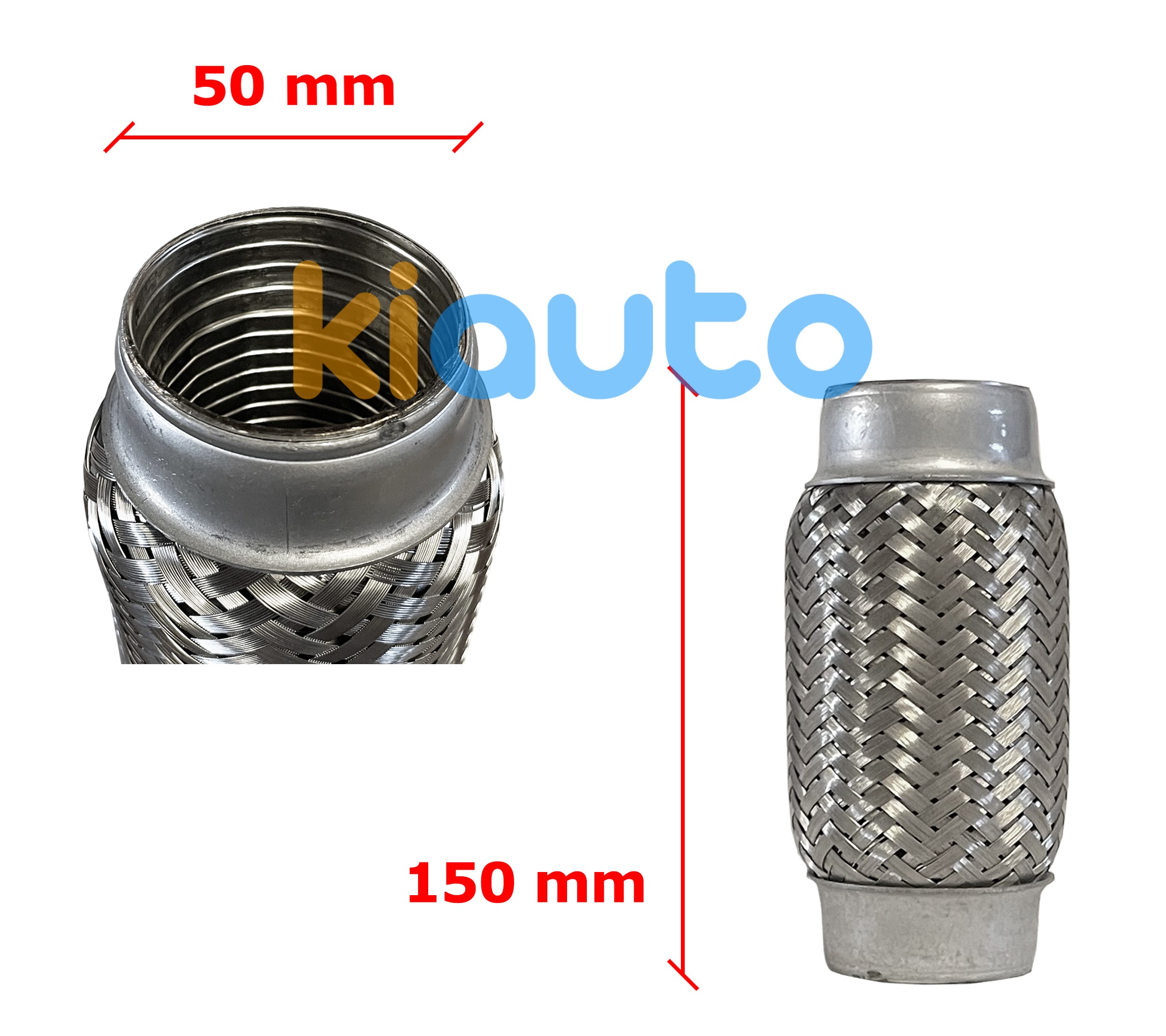 Tuyau fléxible d´échappement 50mm diamètre x 150mm longueur