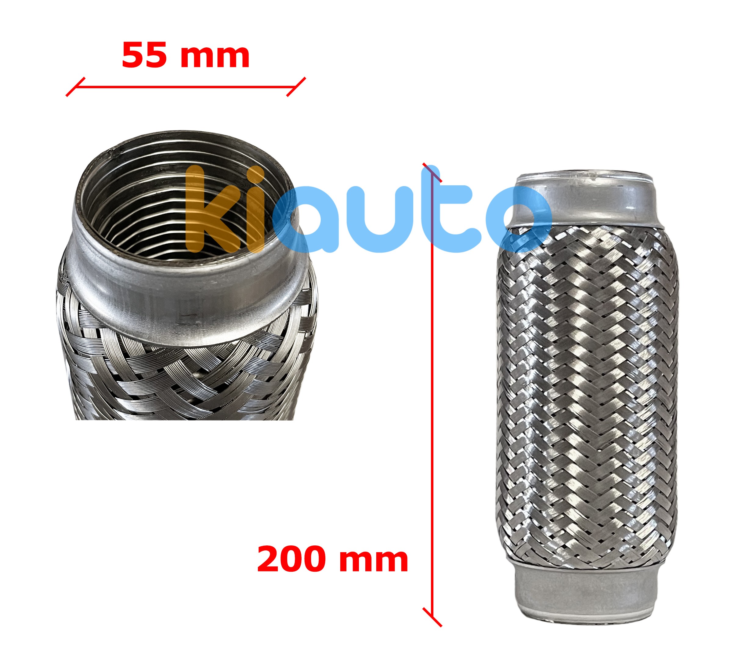 Tuyau fléxible d´échappement 55mm diamètre x 200mm longueur