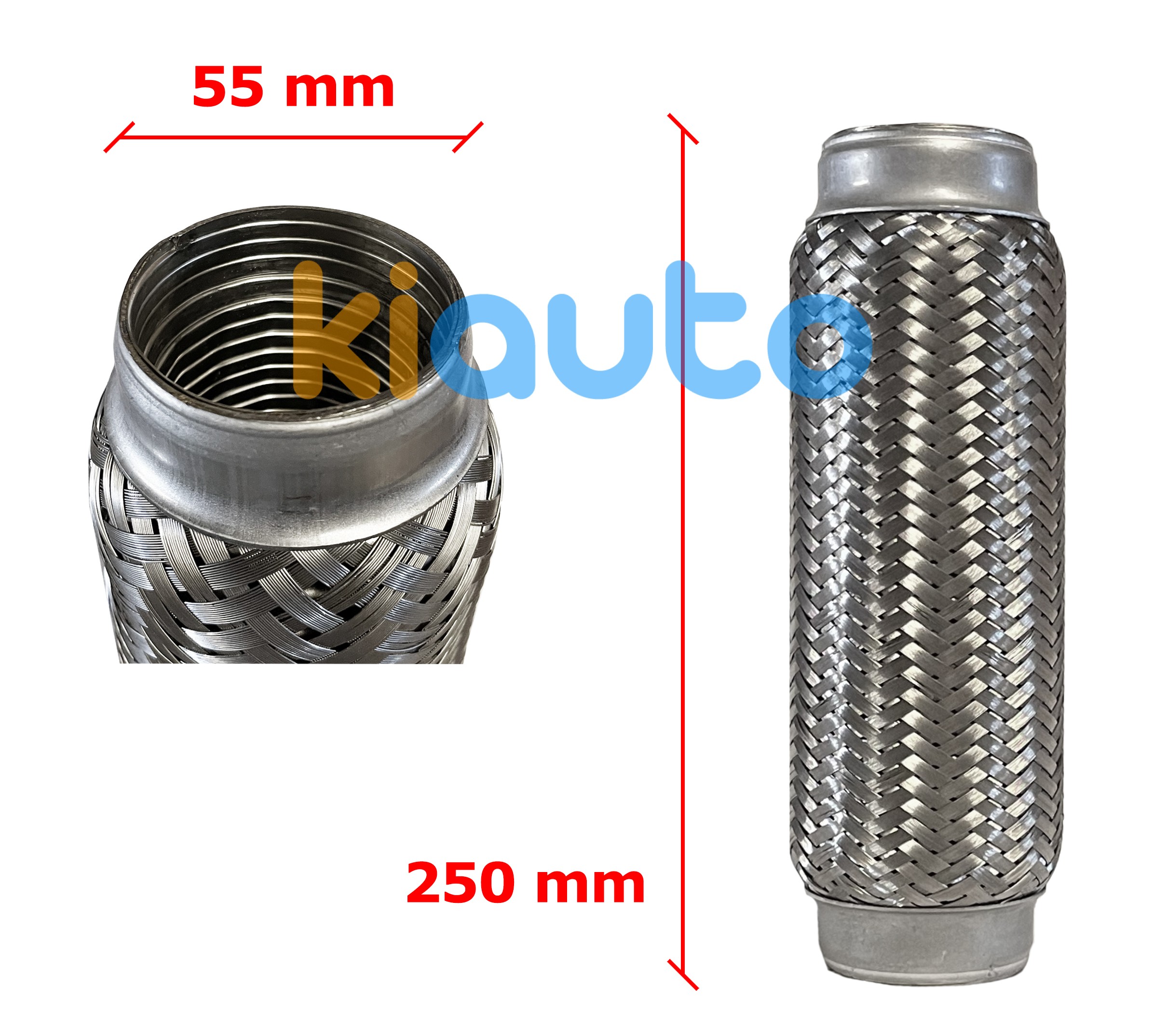 Tuyau fléxible d´échappement 55mm diamètre x 250mm longueur