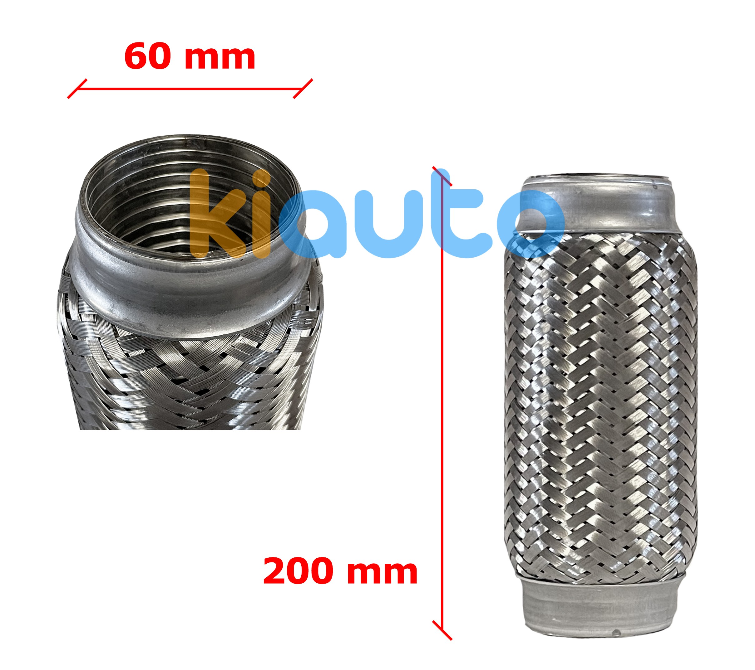 Tuyau fléxible d´échappement 60mm diamètre x 200mm longueur